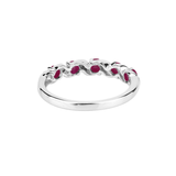 Genuine Ruby and White Topaz 5 Stone Ring