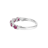 Genuine Ruby and White Topaz 5 Stone Ring