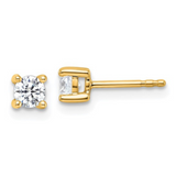 14k Gold Lab Diamond Round Solitaire Stud Earrings