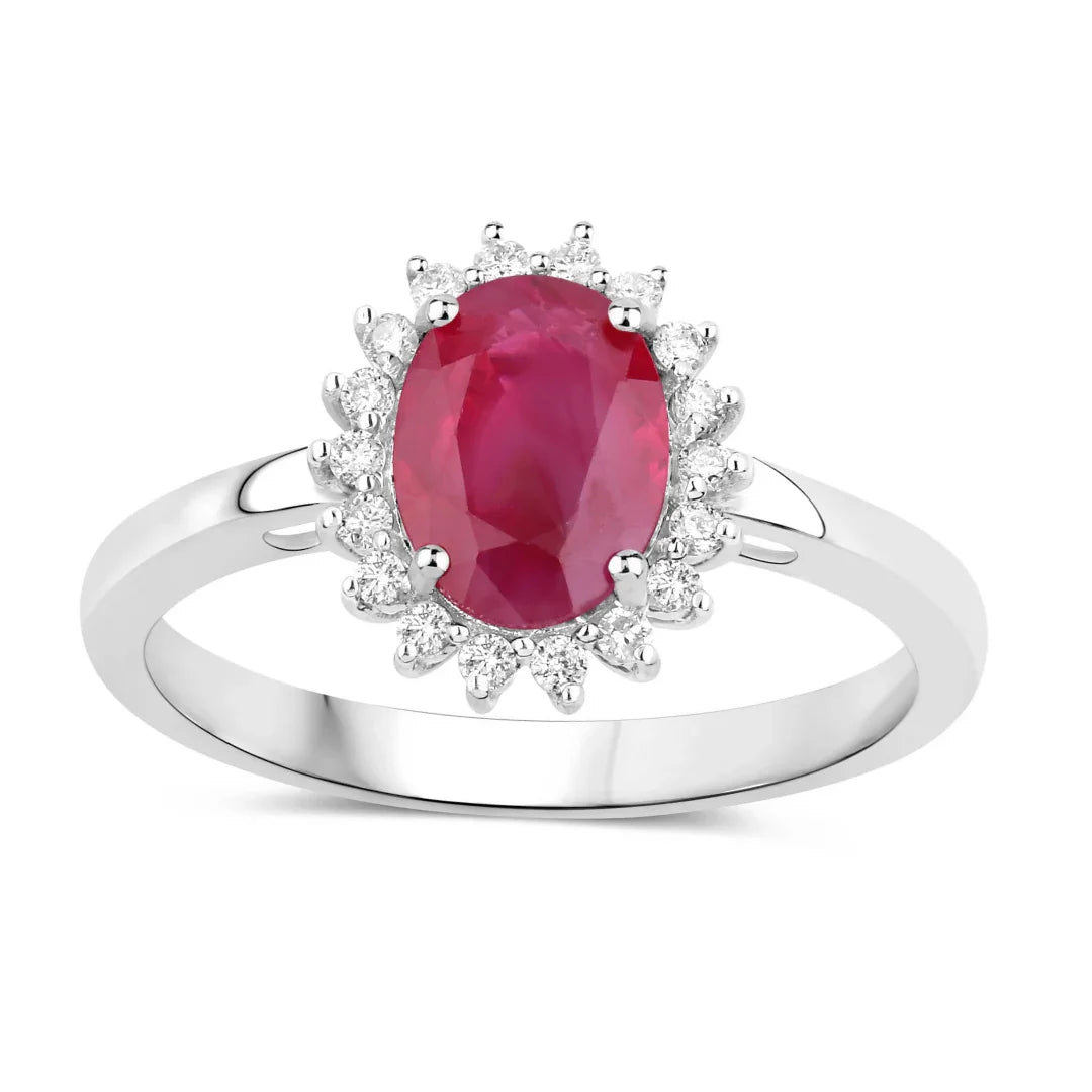 Genuine 10K Ruby Diamond Ring