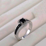 Black Spinel Engagement Ring