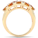 Citrine Cluster Silver Ring