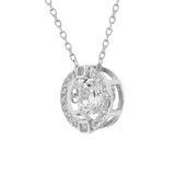 Dancing Stone White Sapphire Halo Necklace