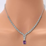 Natural Amethyst Art Deco Necklace