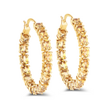 14k Gold Plated Citrine Hoop Earrings