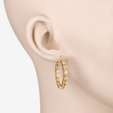 14k Gold Plated Citrine Hoop Earrings