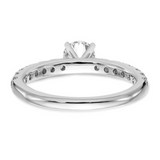 14K White Gold Lab Diamond Solitaire Pave Ring