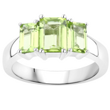 Genuine Peridot 3 Stone Ring