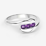 Natural Amethyst Bypass Ring