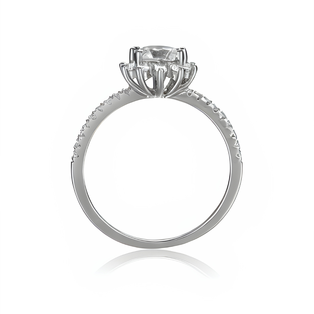 White Topaz Flower Ring
