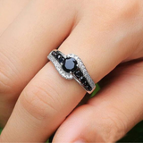 Black Spinel Engagement Ring