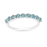 Blue Topaz Half Eternity Ring Fine Color Jewels 5, 6, 7, 8, 925 Sterling Silver, Blue, Blue Topaz, dla-dm-discount-all-143240, dla-dm-discount-all-154898, Eternity, Round, sale, White Topaz