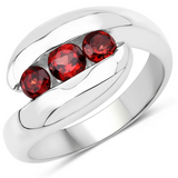 Red Natural Garnet Bypass Ring