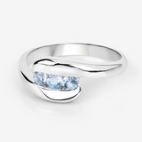 Genuine Blue Topaz Bypass Ring