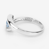 Genuine Blue Topaz Bypass Ring