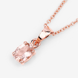 Genuine Morganite Solitaire Necklace