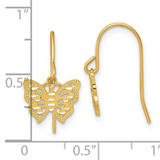 10k Gold Butterfly Dangle Earrings