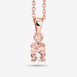 Genuine Morganite Solitaire Necklace