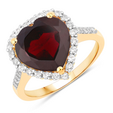 Genuine Garnet Heart Ring