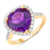 Genuine Amethyst Heart Ring