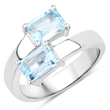 Genuine Blue Topaz Bypass Ring