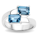 Genuine London Blue Topaz Bypass Ring