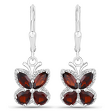 Genuine Garnet Butterfly Earrings