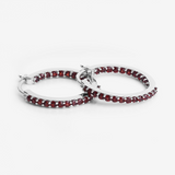 Natural Garnet Hoop Earrings