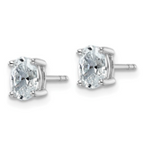 14k White Gold Lab Grown Diamond Oval Solitaire Stud Earrings