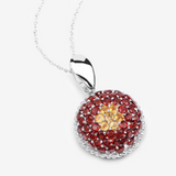 Genuine Citrine Garnet Cluster Necklace