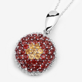 Genuine Citrine Garnet Cluster Necklace