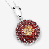 Genuine Citrine Garnet Cluster Necklace