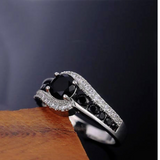 Black Spinel Engagement Ring