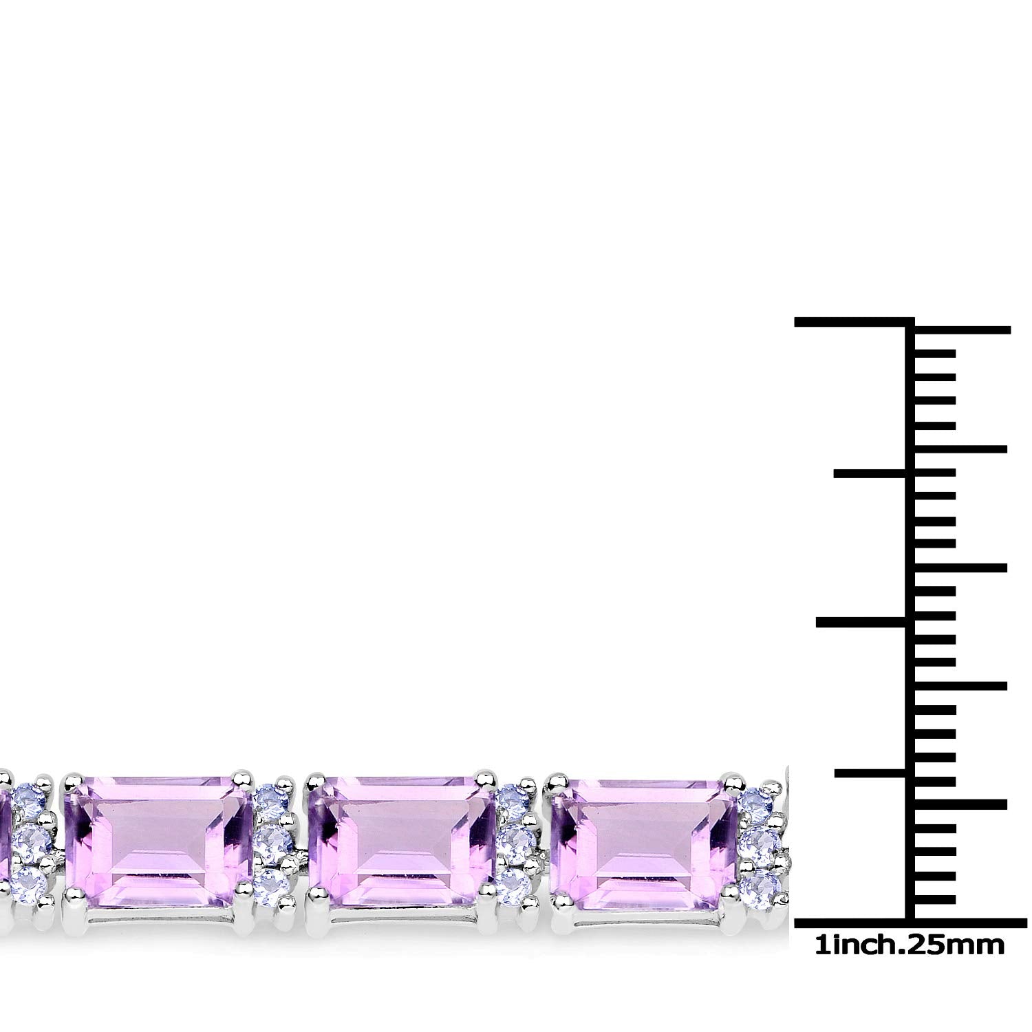 Natural Amethyst and Tanzanite Tennis Bracelet Silver Fine Color Jewels