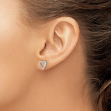 14k White Gold Diamond Earrings Open Heart earrings Anniversary Gift For Women Mothers Day Gift