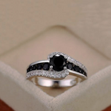 Black Spinel Engagement Ring