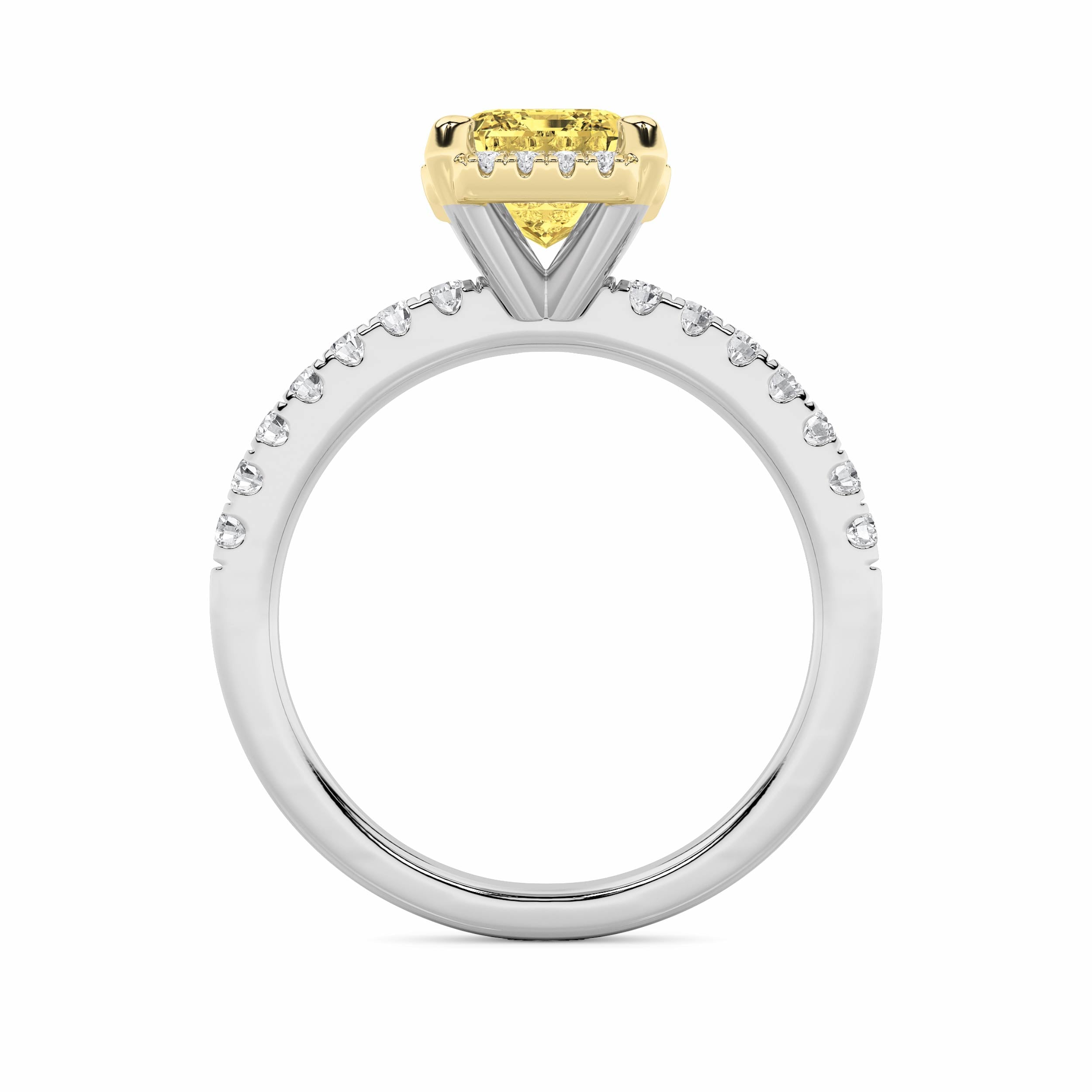 2Cttw Radiant Shaped Lab Grown Diamond (F/VS) HaloAccented Engagement Ring in 14K Gold