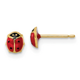 Enameled 14k Gold Ladybug Earrings