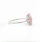 Natural Rose Quartz Sterling Silver Flower Ring