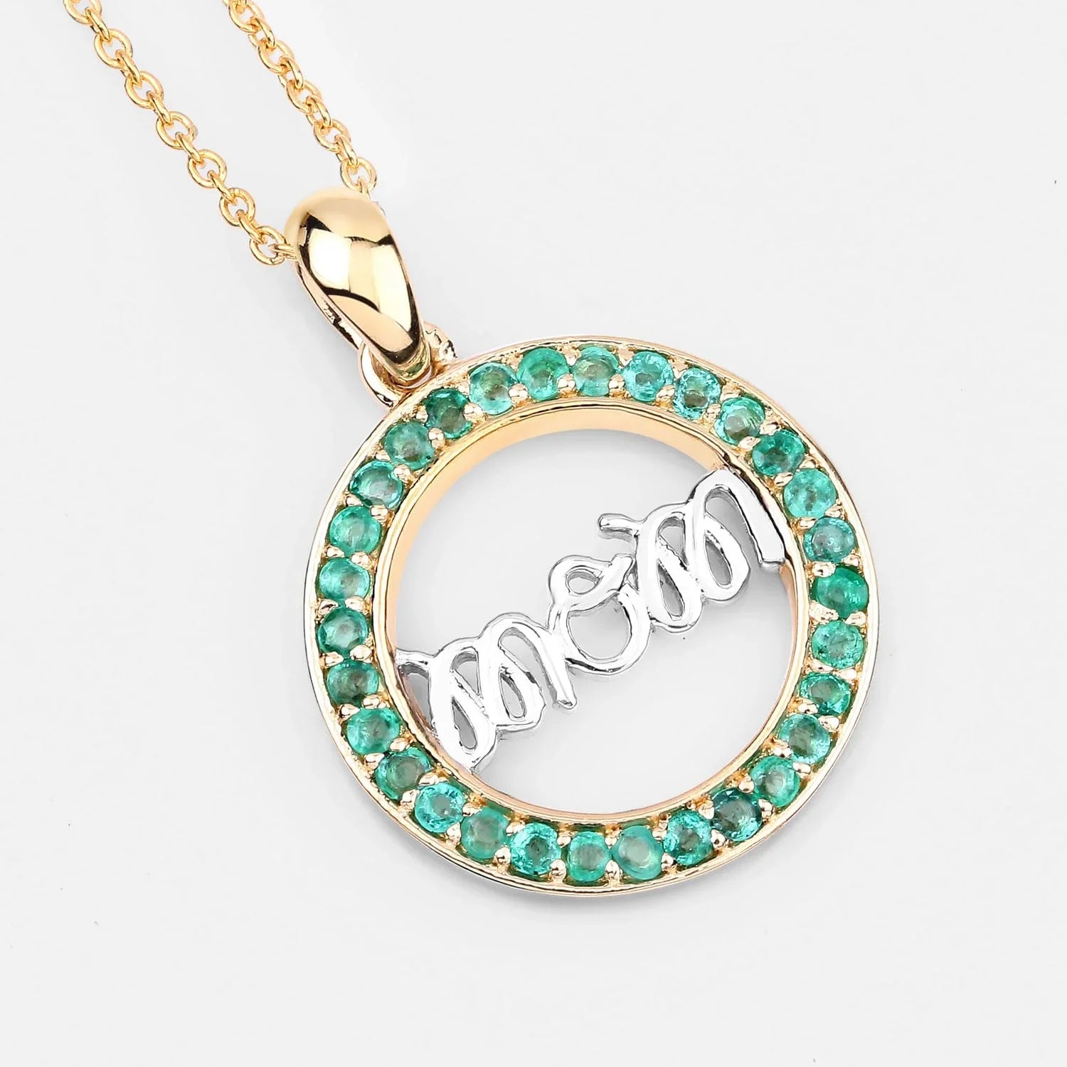 Genuine Emerald Pendant Mom Necklace Silver Fine Color Jewels $ 100 – 150,$ 150 - 200,1st mothers day,1st mothers day gifts,best first mothers day gift,first mothers day gift,first mothers day gift ideas,QJ