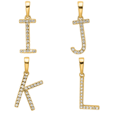 14K Gold Letter Initial Pave Diamond Pendant FineColorJewels 14k Gold Letter Necklace, Dainty Initial Dia, Diamond Initial Necklace, Diamond Letter Necklace, dla-dm-discount-all-153807