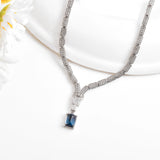 Natural London Blue Topaz Birthstone Necklace