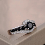 Black Spinel Engagement Ring