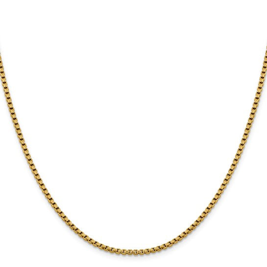 14K Yellow Gold Diamond-Cut Round Box Chain Necklaces