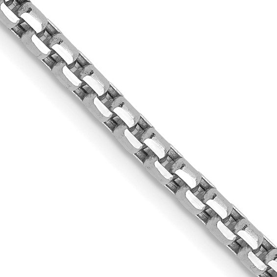 14K White Gold Diamond-Cut Round Box Chain Necklaces