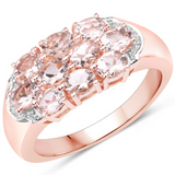 Morganite Cluster Rose Gold Ring