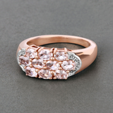 Morganite Cluster Rose Gold Ring