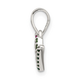 Sterling Silver White and Green CZ Joy Pendant