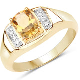 Citrine and White Topaz Unisex Ring