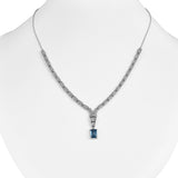 Natural London Blue Topaz Birthstone Necklace